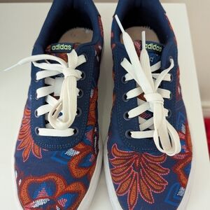 Adidas Blue and White Canvas Sneakers